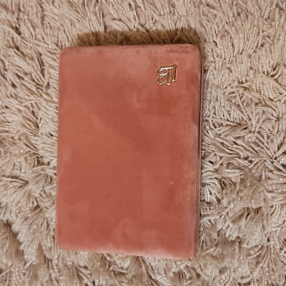 Pink Velvet Jewelry Box with Gold Accent